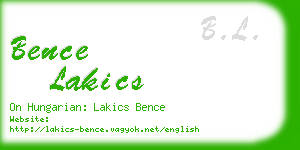 bence lakics business card